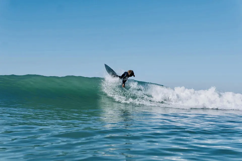 Powerful wave texture captured close to the water